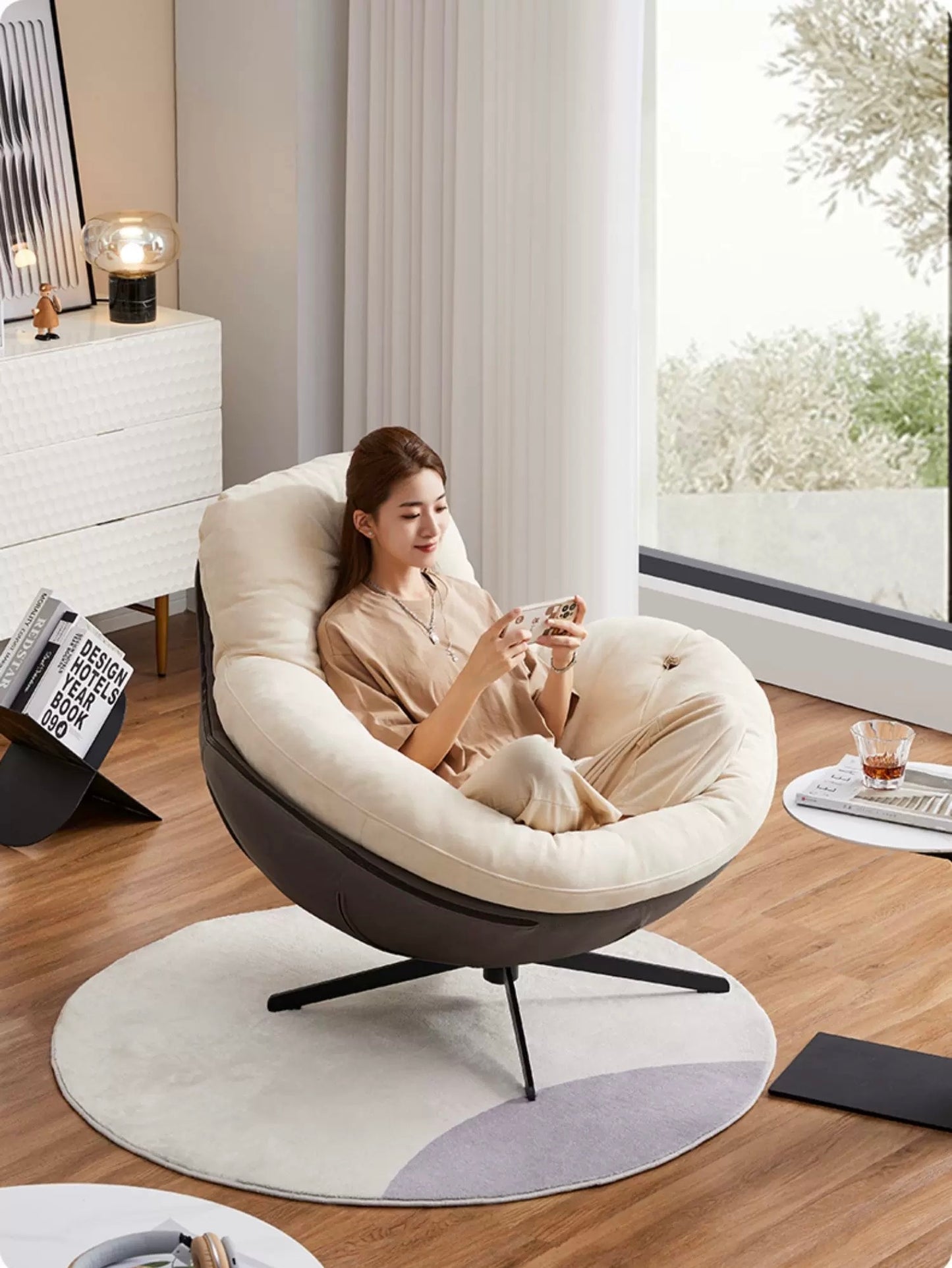 Hot Sale 360-Degree Swiveling Leisure Sofa Chair Relax Rocking Chair Stylish Design