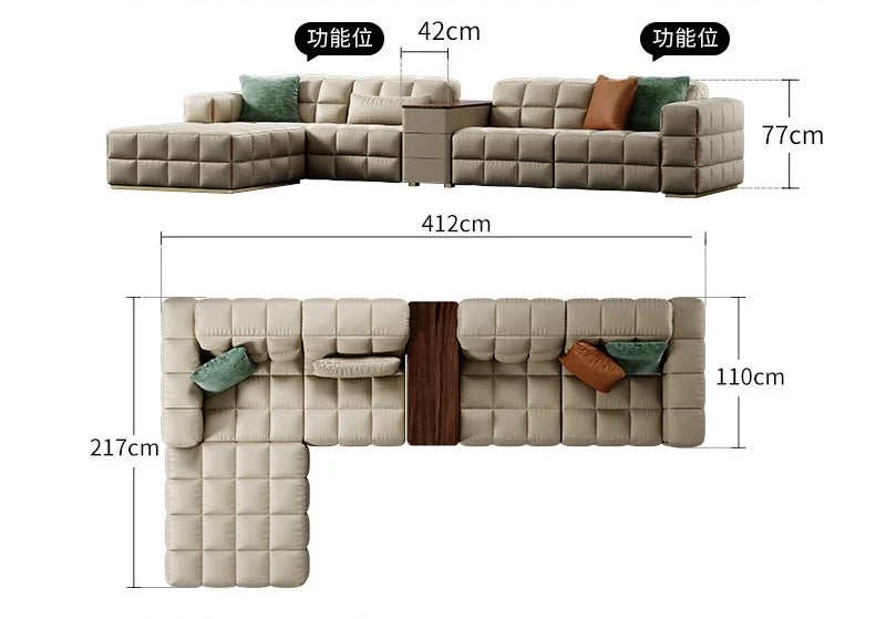 Luxurious electric modular sofa villa living room furniture A must-have multi seats sofa