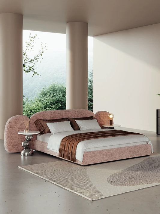 New Arrivals Minimalist Italian-inspired Master Room Bed Elegant  Double Bed