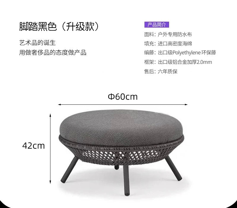 Outdoor Furniture PE Rattan Sofa Waterproof Fabric Comfortable Furniture