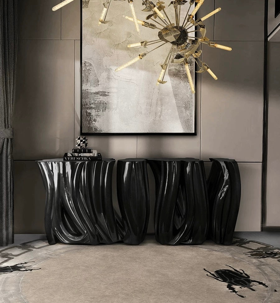 Artistic Console Italian Designer Luxurious Side Table Living Room Entrance Artwork