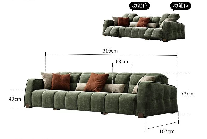 2024 Italian minimalist leather sofa luxurious living room multifunctional sofa comfortable seat