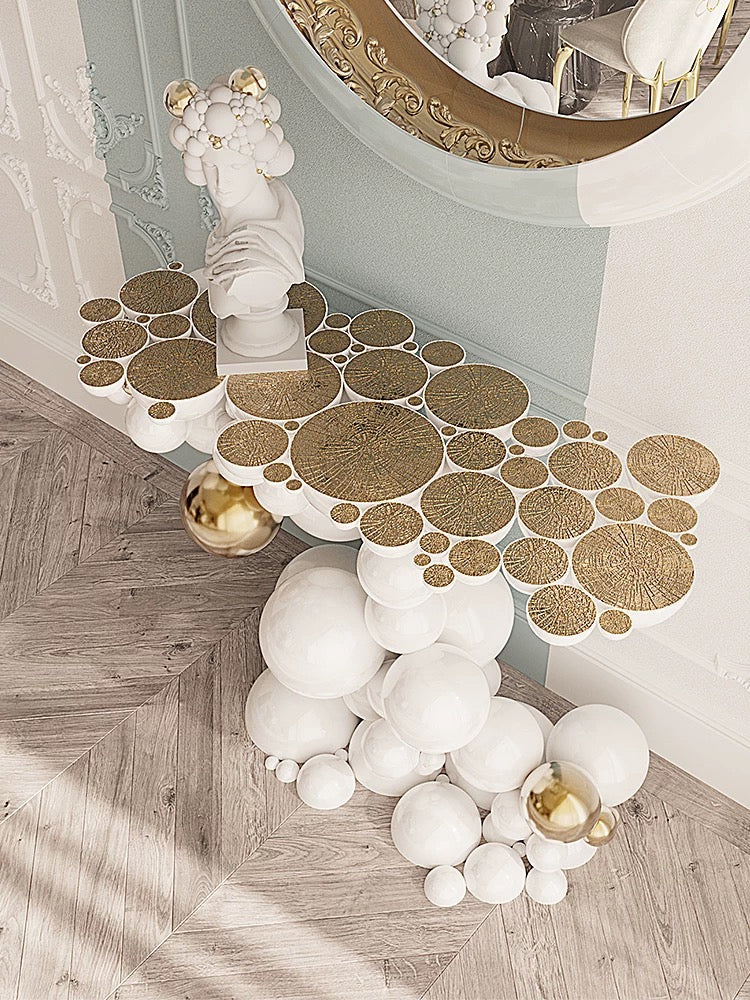 Fantastic Bubble Design Console Luxurious Side Table Modern Villa Interior Decor