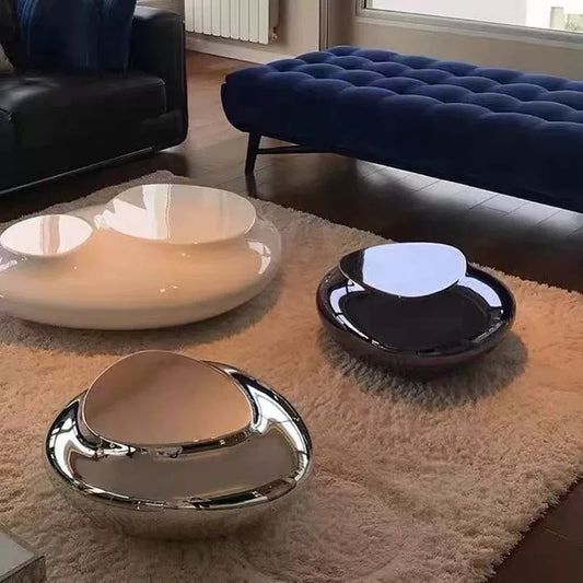 Italian Designer Furniture Stone Shaped Coffee Table Unique Living Room