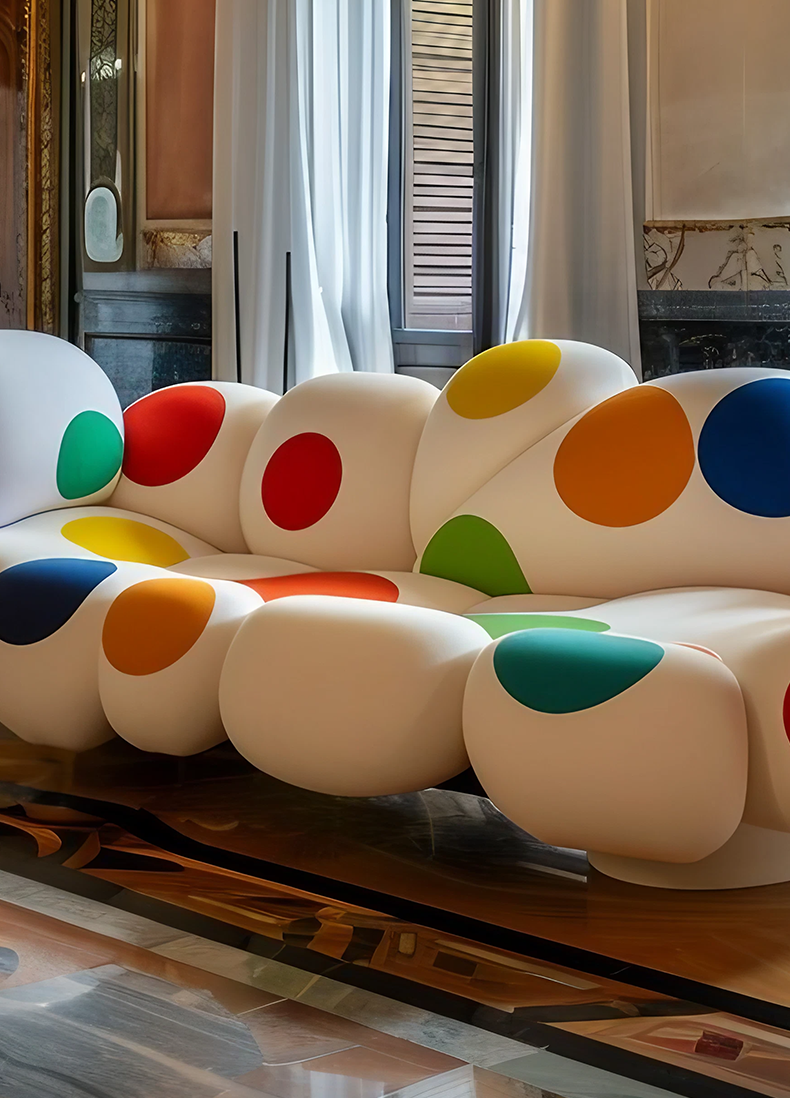 New 2024 Memphis Dot Art Sofa Creative And Functional Furniture Design Modern Home