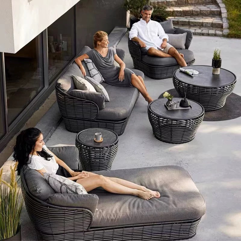 Luxurious Outdoor Furniture Leisure Sofa Coffee Table PE Rattan Furniture