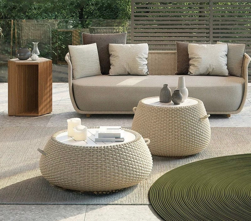 Luxurious Outdoor Furniture Wicker Sofa Rattan Chair Waterproof Furniture