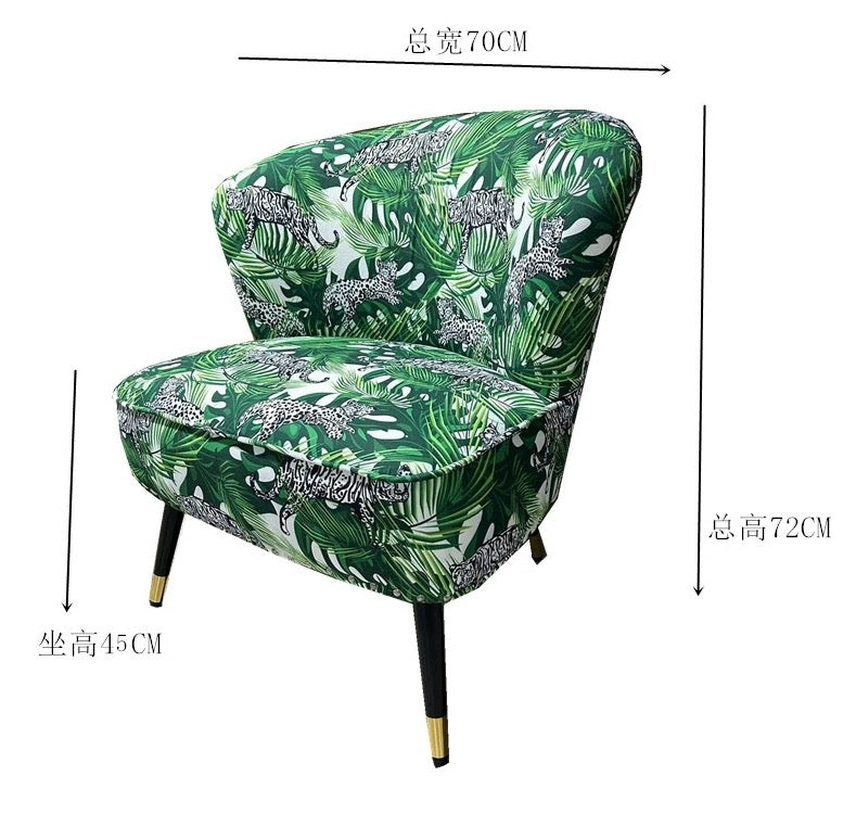 New design stylish leisure sofa comfortable single seat unique Jungle printed fabric