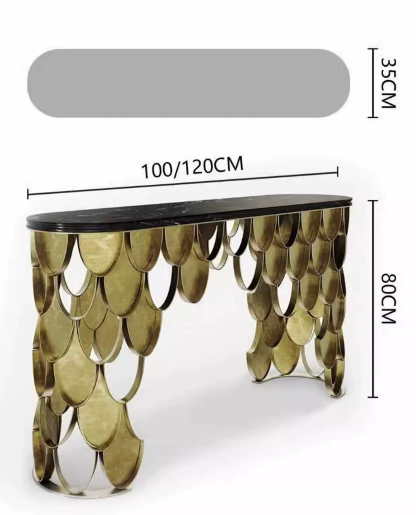 Elegant And Modern Marble Console Luxurious Golden Stainless Steel Side Table Villa Furniture