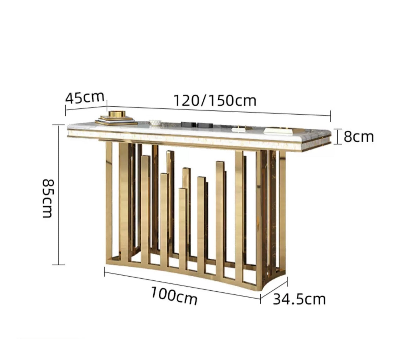 New Arrivals Pearl Stainless Steel Console Luxurious Marble Side Table Modern Home Furniture