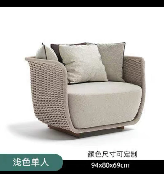 Luxurious Outdoor Furniture Wicker Sofa Rattan Chair Waterproof Furniture