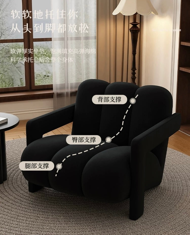 Retro-inspired Leisure Chair Living Room Single Sofa Chair Armchair for Residential And Commercial Space