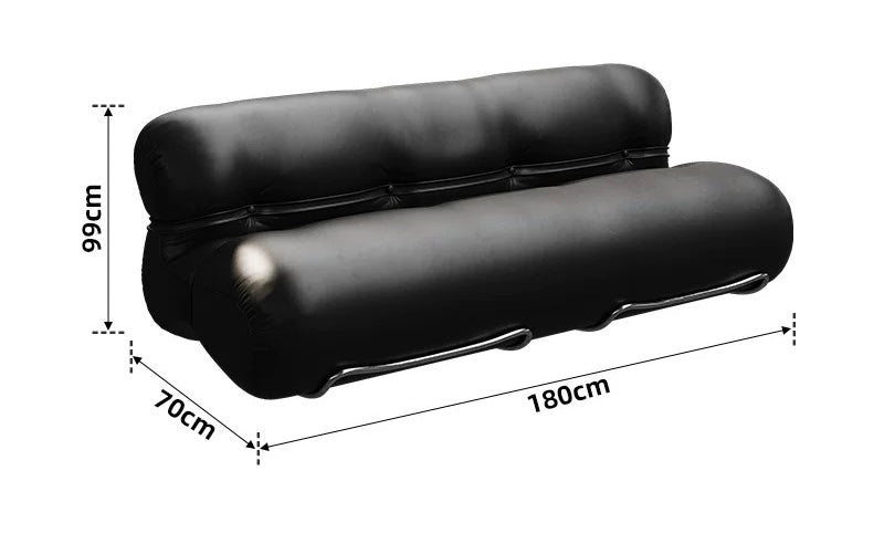 Luxurious black NAPA leather sofa   minimalist Italian style living room furniture