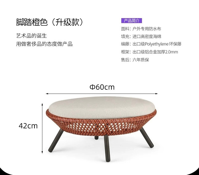 Outdoor Furniture PE Rattan Sofa Waterproof Fabric Comfortable Furniture