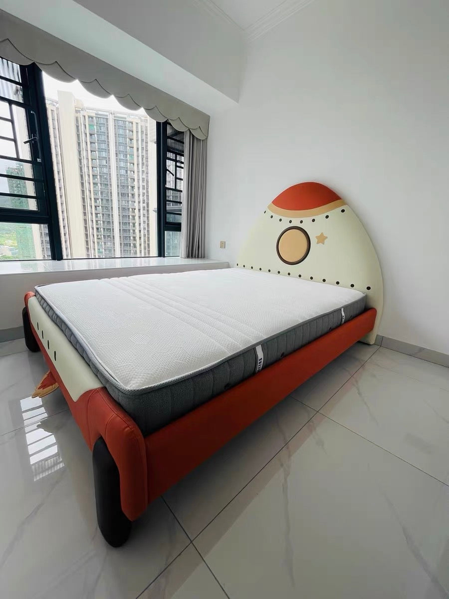 Rocket child bed boy girl bed single bed PU leather bed