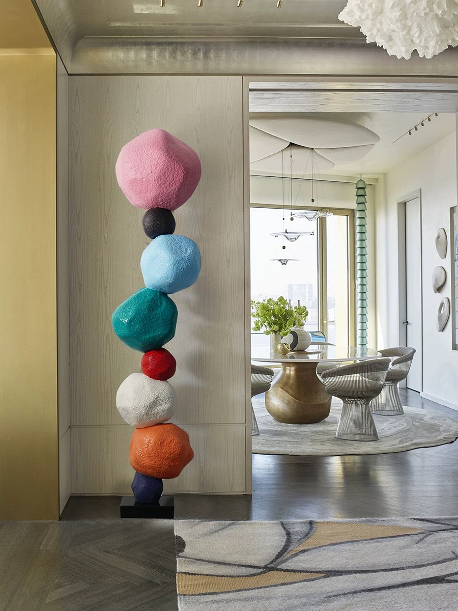 Home Decor Creative Colorful Rock Sculpture for Entrance Staircase Living Room