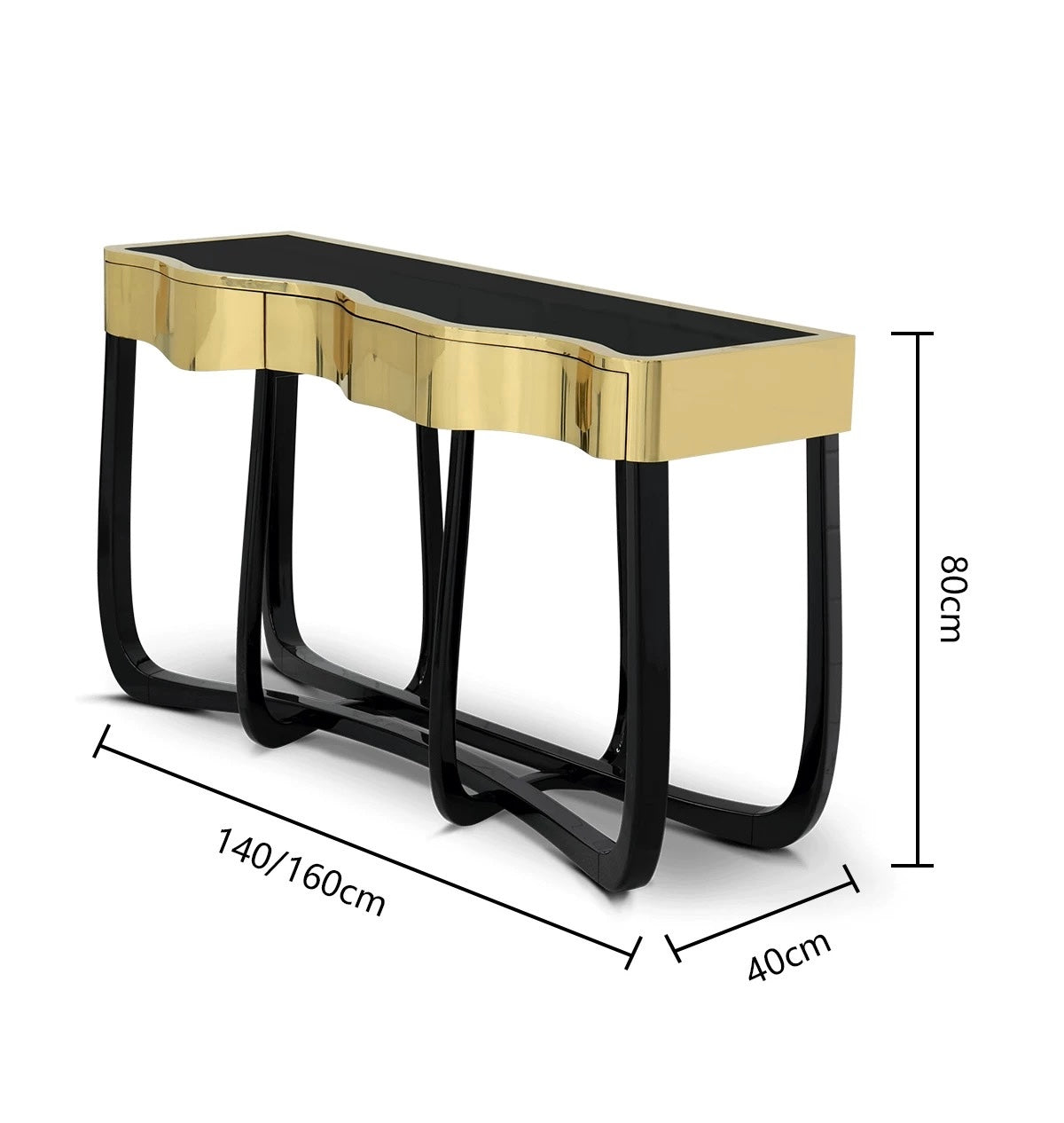 Classic Golden Stainless Steel Console Stylish Table Living Room Furniture Modern Design