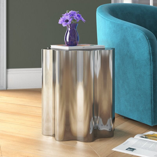 2023 new Italian style stainless steel side table modern coffee table nightstand
