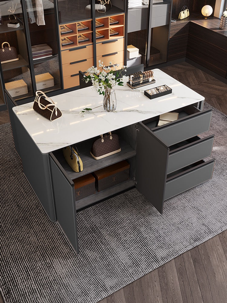 Light luxurious cloakroom island cabinet modern design jewels storage