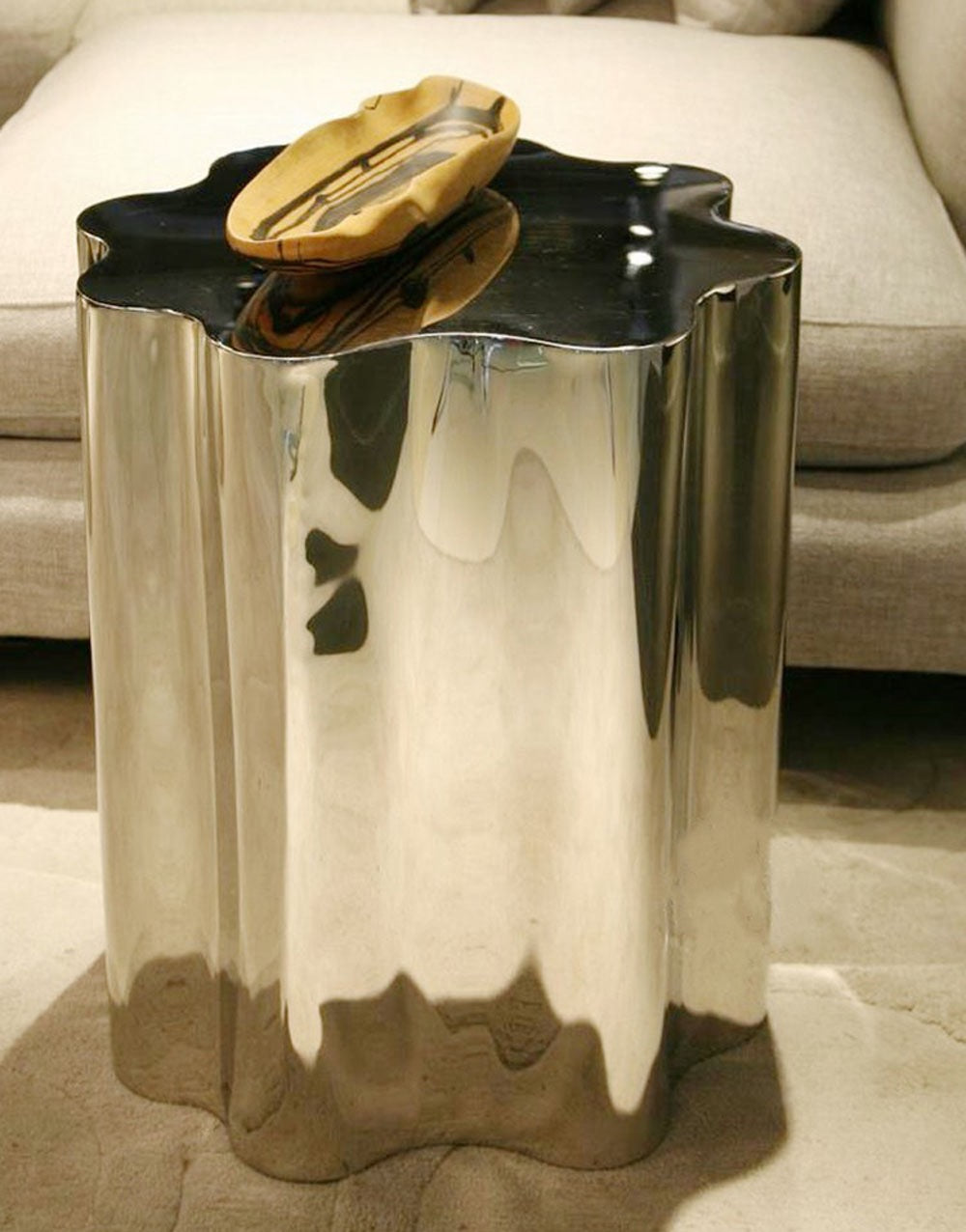 2023 new Italian style stainless steel side table modern coffee table nightstand