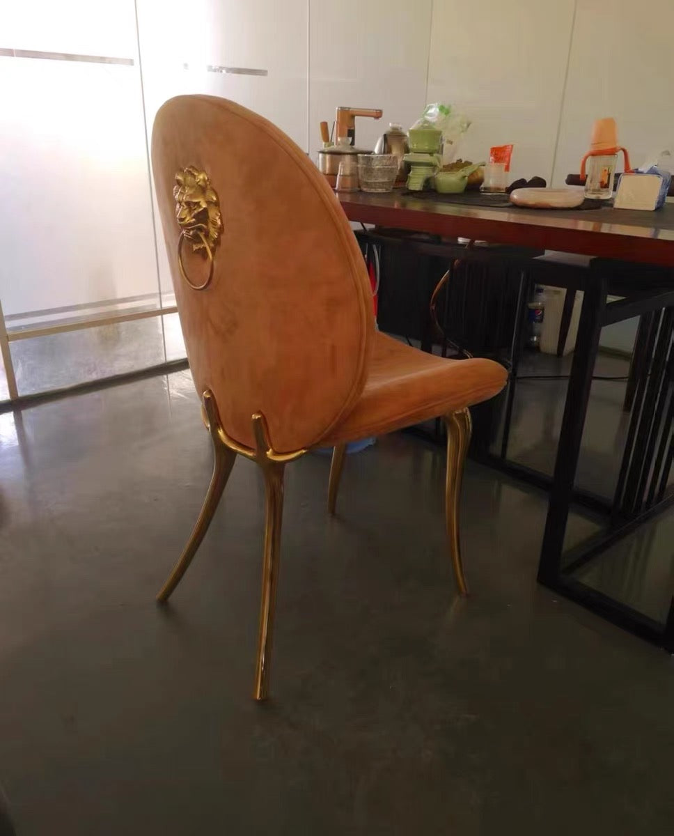 Pure copper luxurious dining chair elegant dressing chair