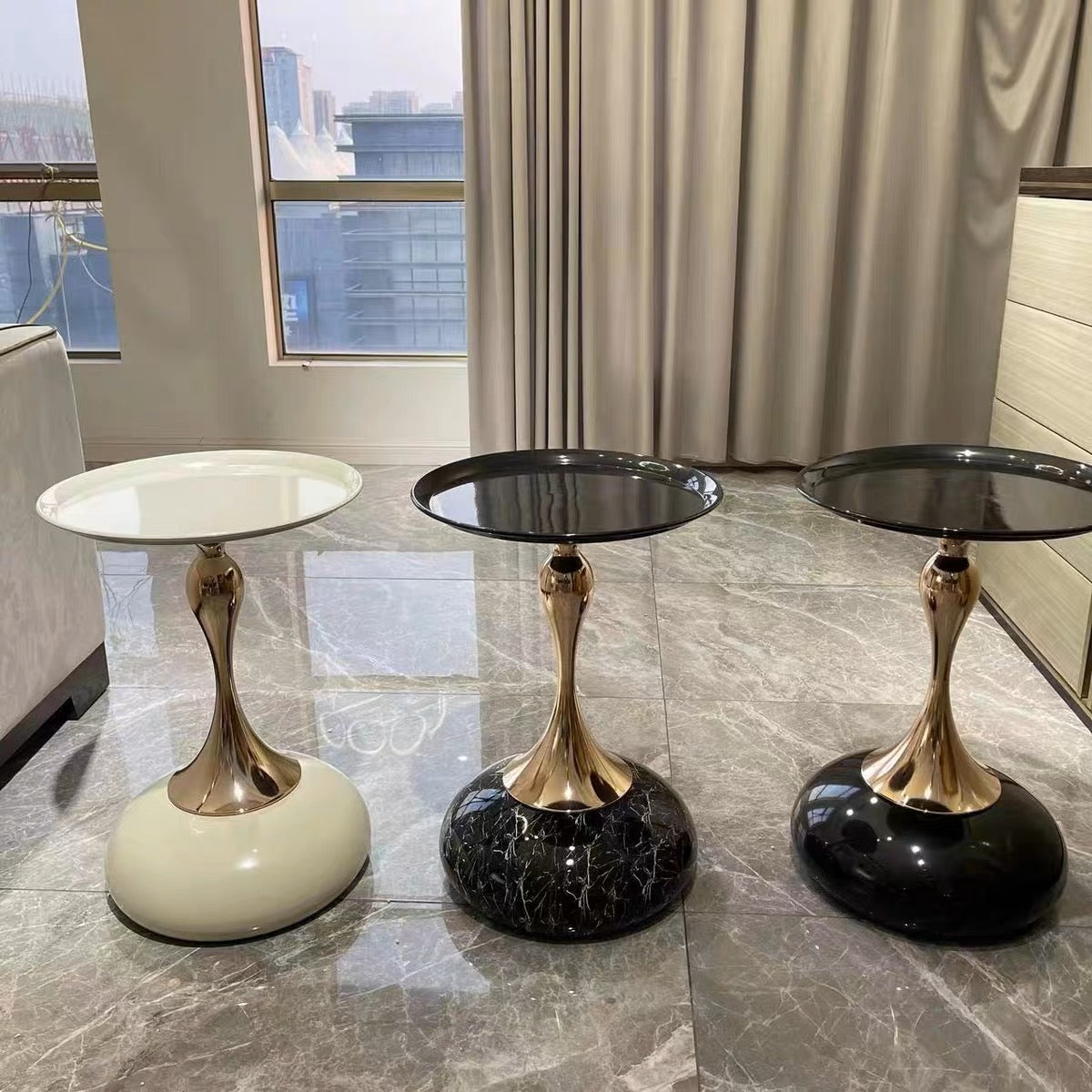 Hot sale Elegant Stainless steel side table carbon steel Coffee table multi colors