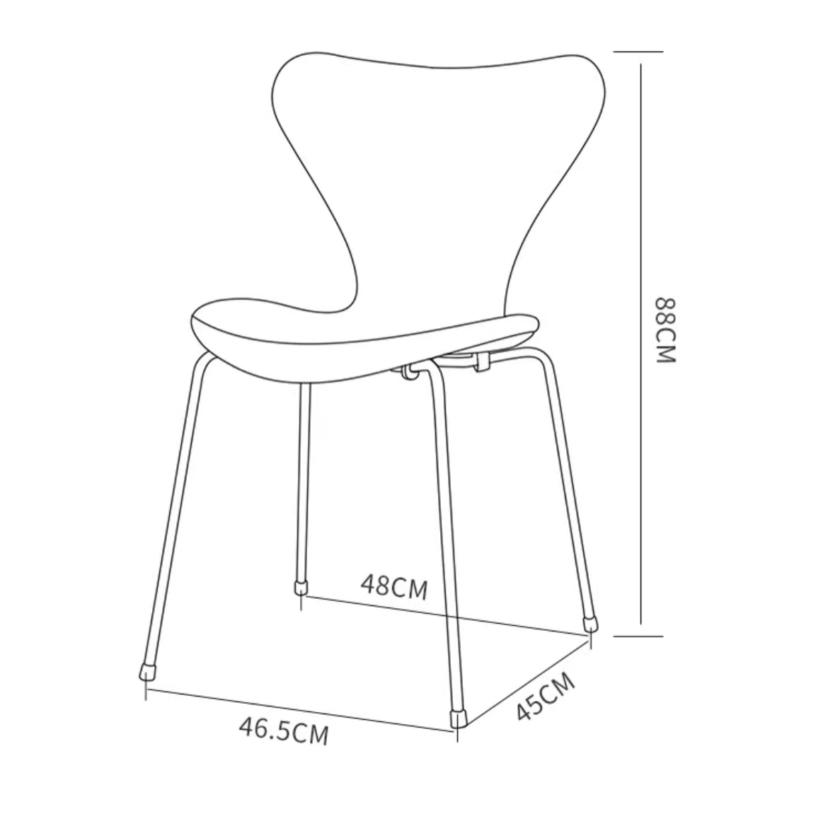 Light luxurious modern home dining chair carbon steel chair PP chair restaurant chair