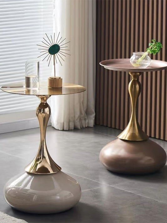 Hot sale Elegant Stainless steel side table carbon steel Coffee table multi colors