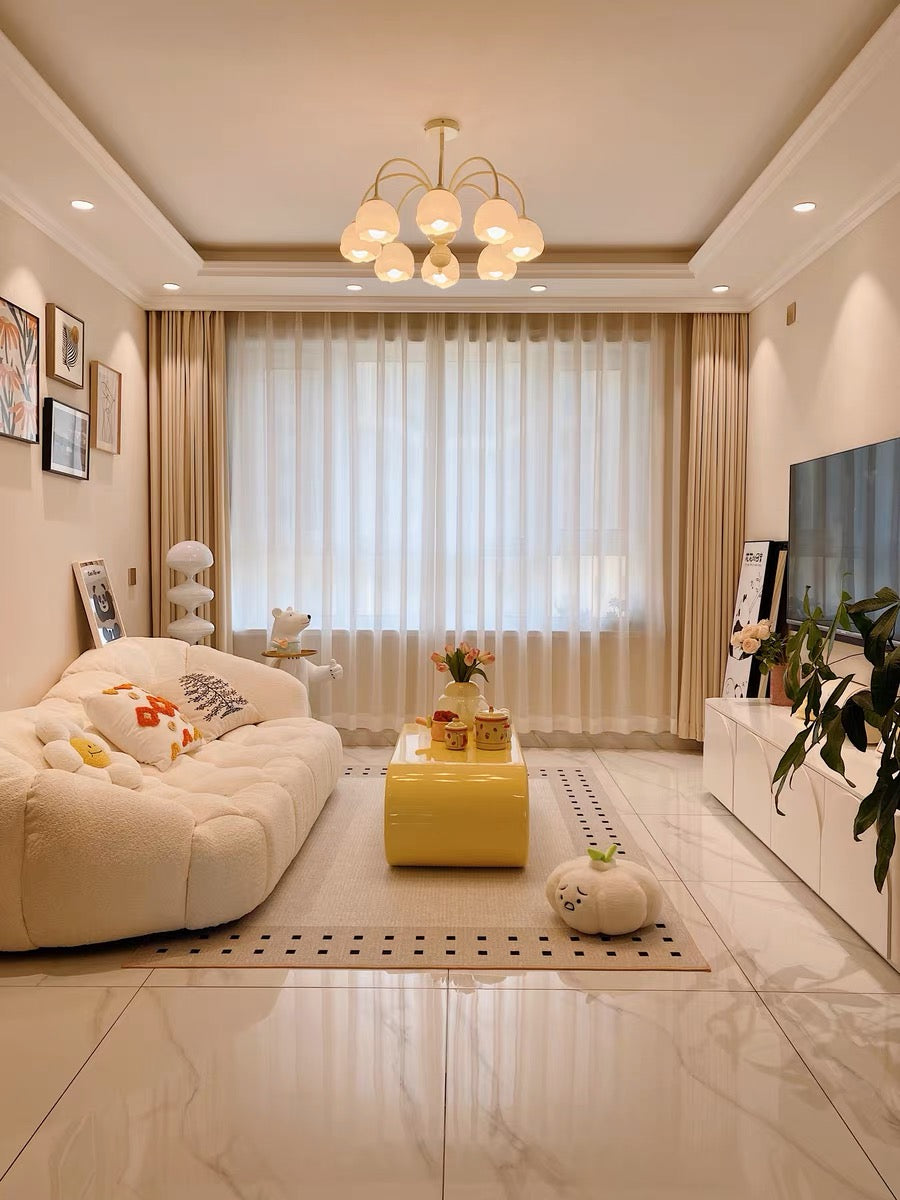 White cloudy shape sofa modern interior design stylish living room