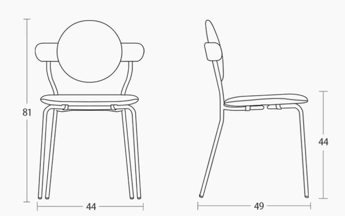 Nordic style dining carbon steel chair new dresser chair restaurant chair coffee chair