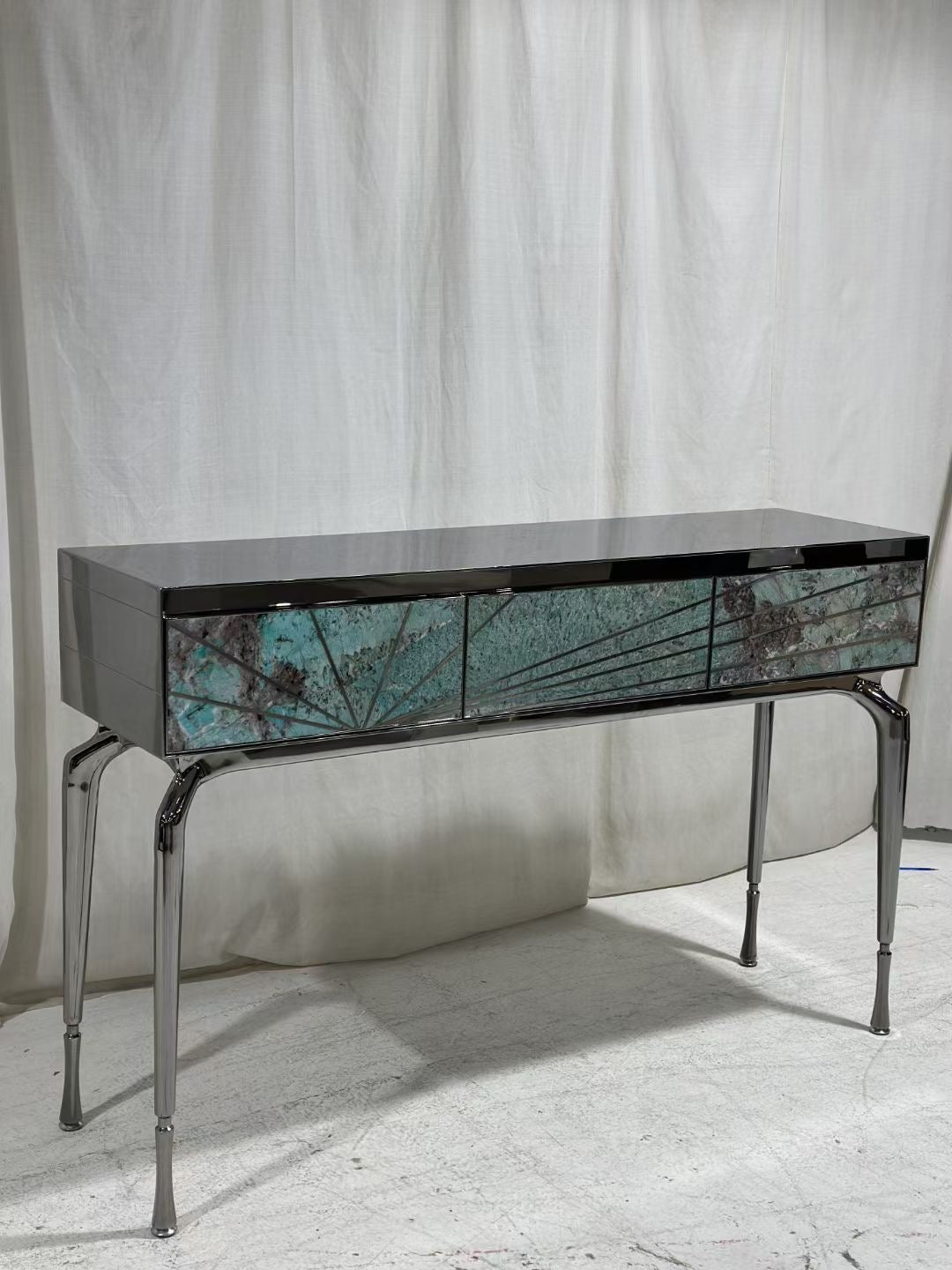 Visionnaire design console side table premium marble onyx