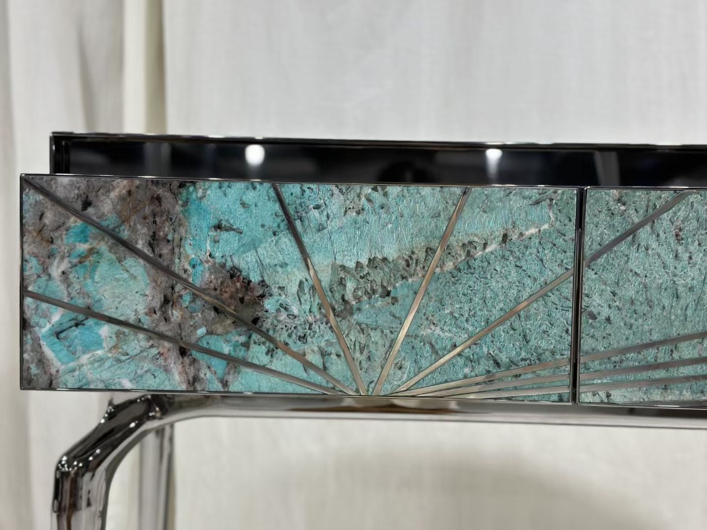 Visionnaire design console side table premium marble onyx