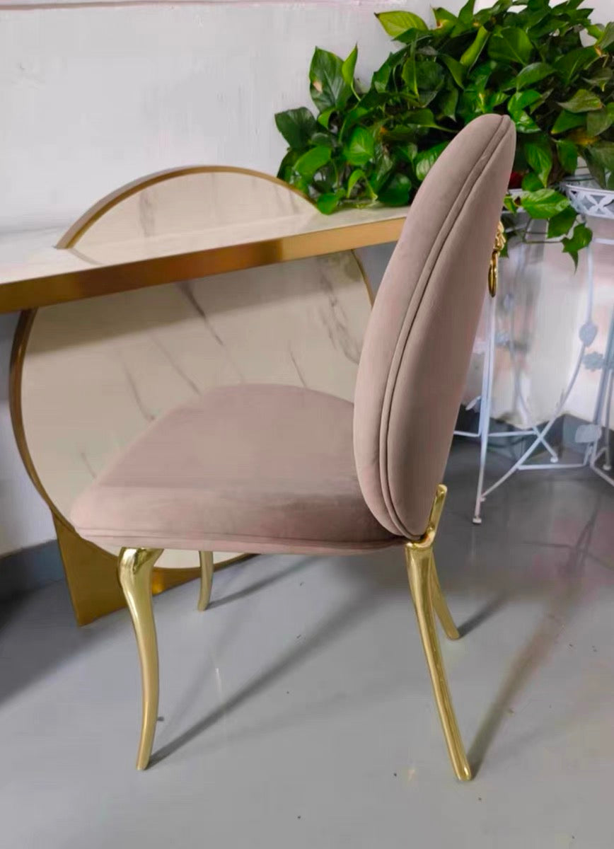 Pure copper luxurious dining chair elegant dressing chair