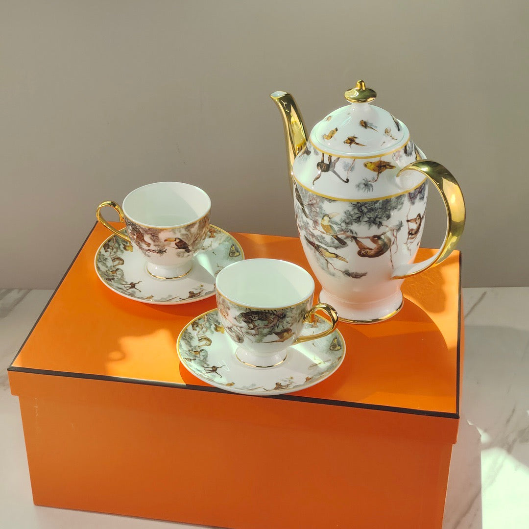 Christmas gift Brand Hermes teapot coffee cup elegant gift set