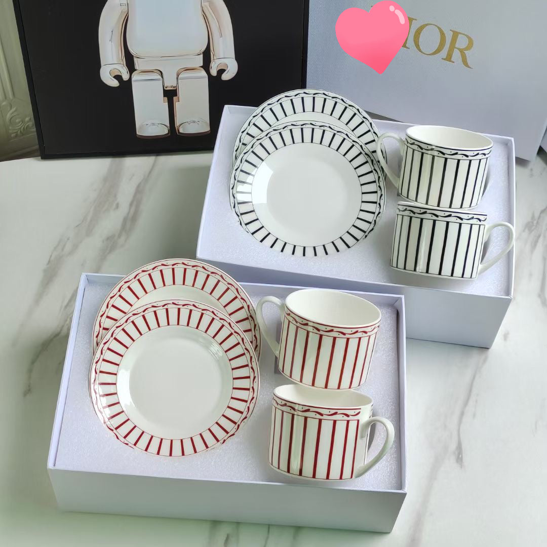 Christmas gift Brand coffee cup plate set luxurious gift elegant tableware