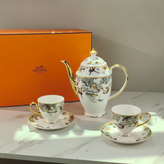 Christmas gift Brand Hermes teapot coffee cup elegant gift set