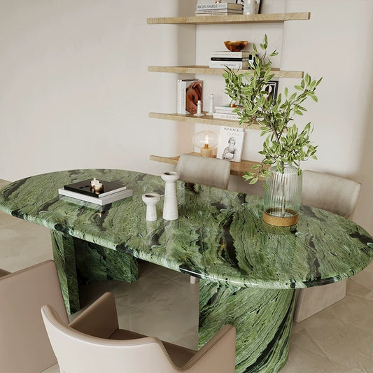 Natural Marble Green River Dining Table Luxurious Dining Room Elegant Home