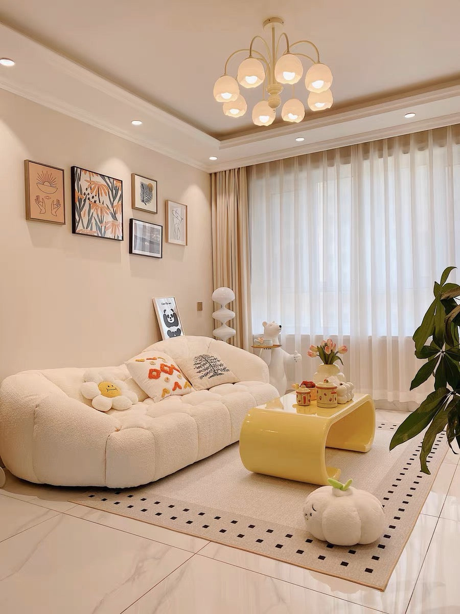 White cloudy shape sofa modern interior design stylish living room