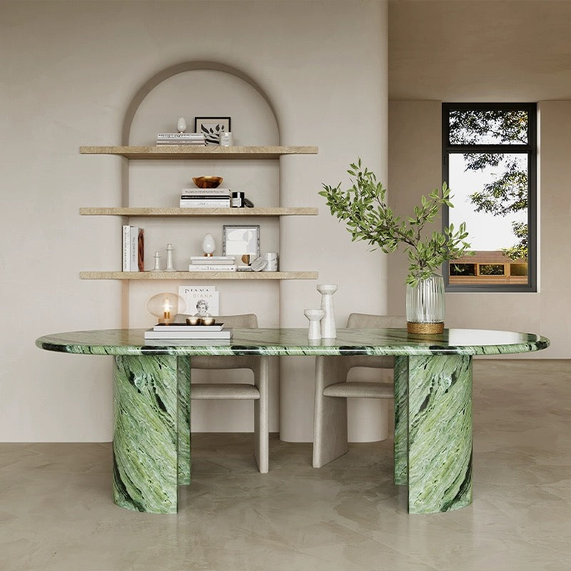 Natural Marble Green River Dining Table Luxurious Dining Room Elegant Home