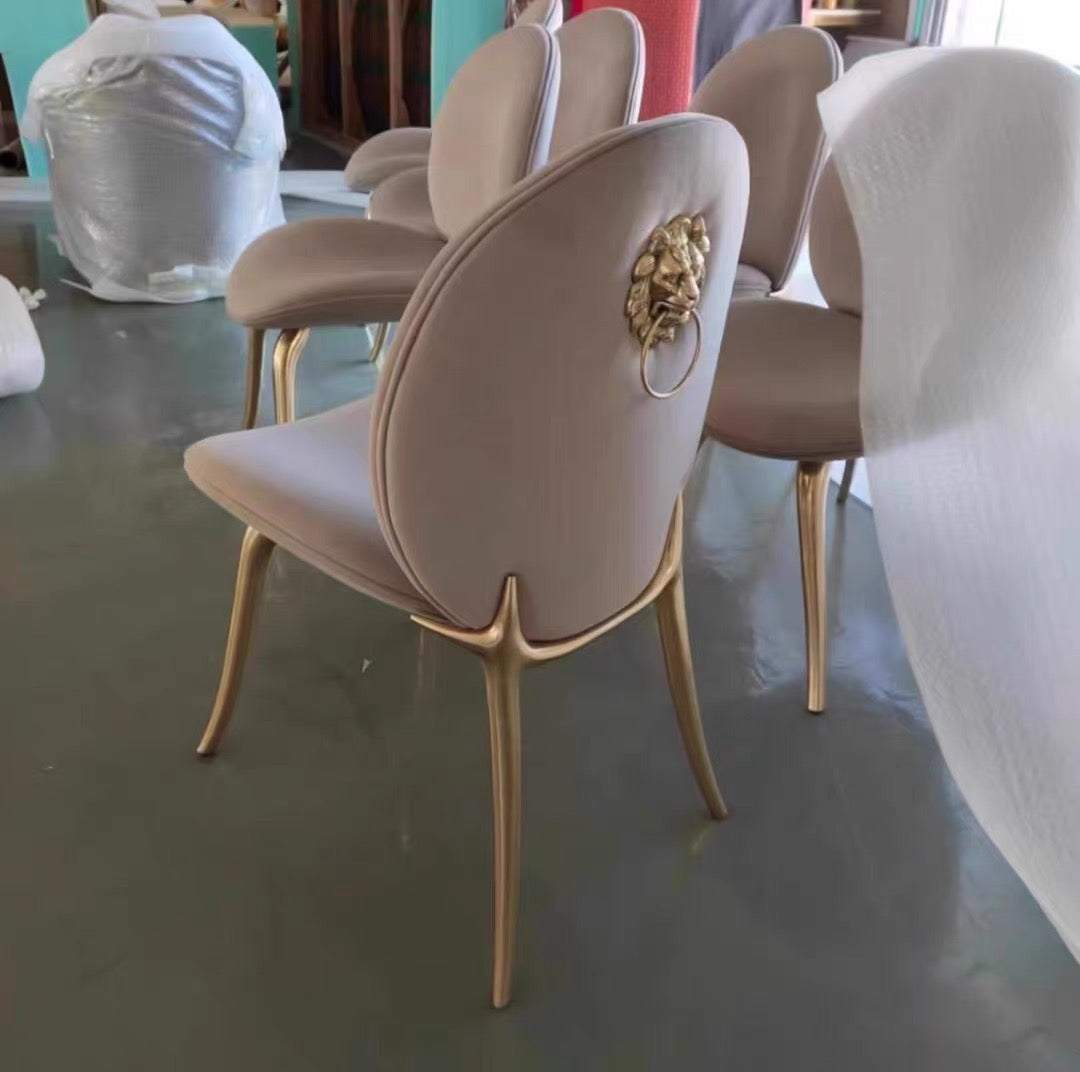 Pure copper luxurious dining chair elegant dressing chair