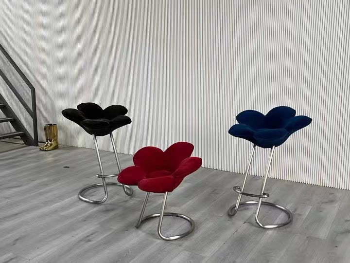 Flower dining chair creative bar stool spring home decoration