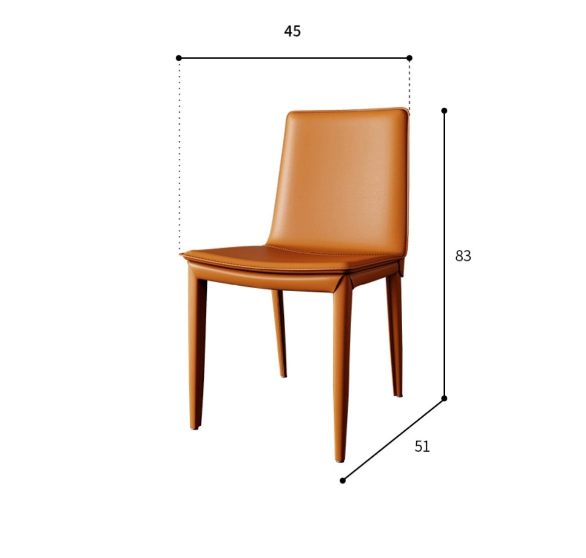 Hermes orange leather dining chair classic chair simple design