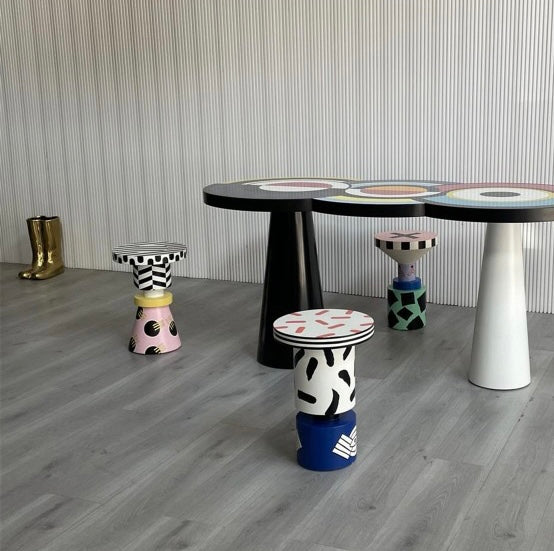 Painted Chess tool creative wood bench cartoony coffee table side table