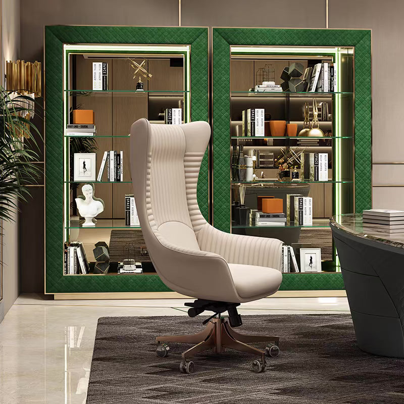 Postmodern Shelf Stylish Office Shelf Green Velvet Golden Stainless Steel Luxurious Home