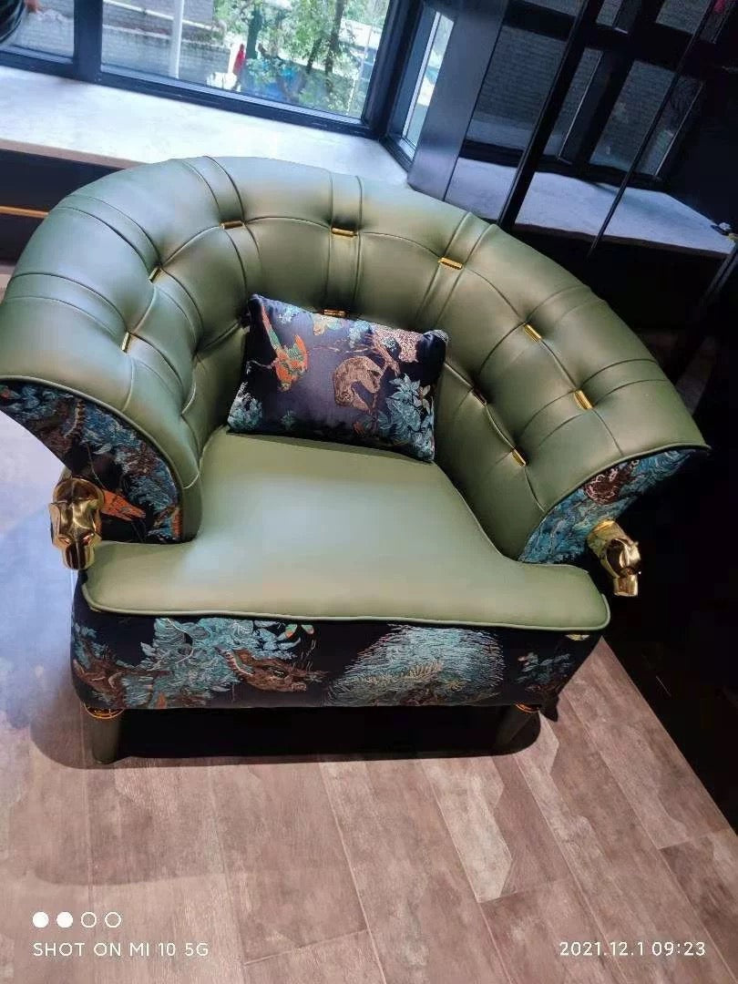 Retro leisure sofa inwrought fabric single sofa armchair