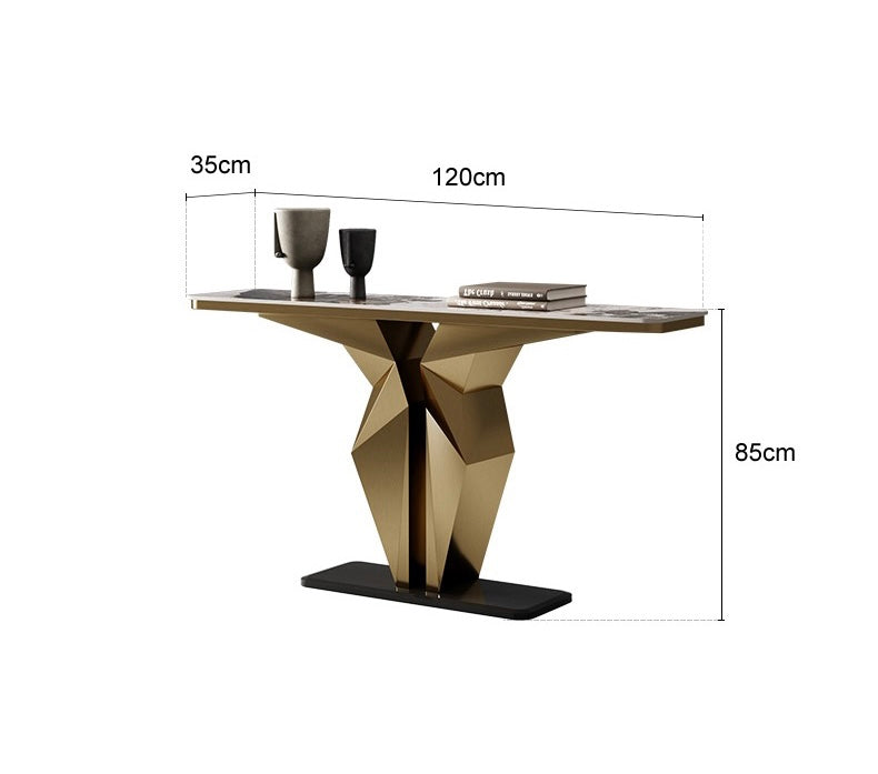 Elegant Side Table Marble Stainless Steel Luxurious Console Modern Home