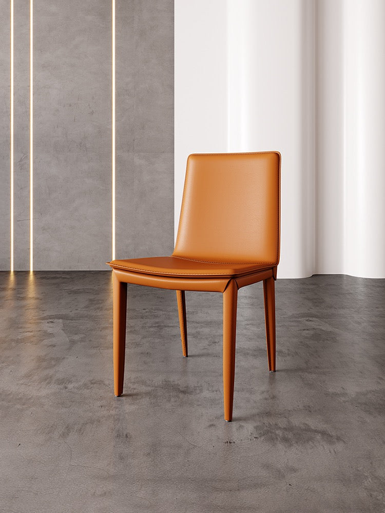 Hermes orange leather dining chair classic chair simple design